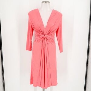 Boston Proper Pink Twist-Front Dress